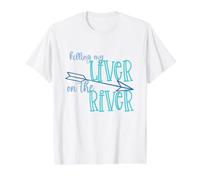 Matar mi hígado en el río Divertidas Vacaciones de Verano Paseo en Barco Camiseta gráfica económica, Hombre, Blanco, L