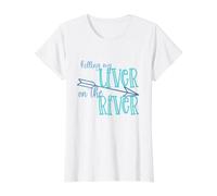 Matar mi hígado en el río Divertidas Vacaciones de Verano Paseo en Barco Camiseta gráfica económica, Mujer, Blanco, L
