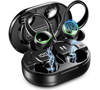 Matast Auriculares deportivos Bluetooth 5.4 2026 - Inalámbricos, Inalámbricos, Cancelación de ruido ENC + 4 micrófonos HD, 50 horas de autonomía, estéreo Hi-Fi, IP7 resistente al agua, pantalla LED