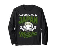 Matcha Amante del Té Verde Hielos Matcha Latte Japón Manga Larga