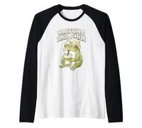 Matcha and Chill Frog Humor Green Bubble Tea Fan Entusiasta Camiseta Manga Raglan