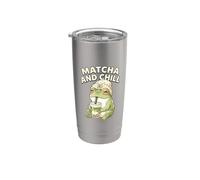 Matcha And Chill Frog Humor Green Bubble Tea Fan Entusiasta Vaso térmico de acero inoxidable de doble pared