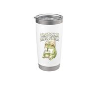 Matcha And Chill Frog Humor Green Bubble Tea Fan Entusiasta Vaso térmico de acero inoxidable de doble pared