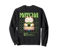 Matcha Cat Kawaii Japonés Otaku Anime Té Verde Estética Sudadera