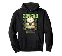 Matcha Cat Kawaii Japonés Otaku Anime Té Verde Estética Sudadera con Capucha