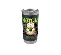 Matcha Cat Kawaii Japonés Otaku Anime Té Verde Estética Vaso térmico de acero inoxidable de doble pared