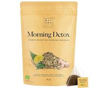 Matcha & CO Infusión Morning Detox, 30 dosis de infusión depurativa y energizante con Té Verde, Mate, Jengibre, Ortiga, Diente de León y Rooibos