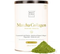 Matcha Colágeno Marino con Magnesio, Té Matcha y Ácido Hialurónico. Sabor Limón. Articulaciones, piel y uñas. 296 g. Colágeno Hidrolizado en polvo.