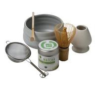 Matcha Kari Dr. Weil - Juego completo de té matcha orgánico ceremonial japonés con batidor y soporte, cuenco de cerámica, tamiz y cuchara