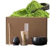 Matchą - Kit de té - Juego de cuencos de cerámica para mezclar, herramientas de reposo de batidor de bambú natural | Accesorios de preparación fáciles de combinar para el ritual diario del té