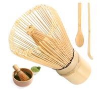 Matcha Kit, ELEPRUC Batidor de Matcha 100 Varillas, Batidor de Bambú Natural Tradicional(Chasen), Pala (Chashaku), Cuchara de Té, Accesorios para Ceremonia de Matcha Japonés y Preparación de Matcha