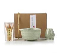 Matcha Kit - Té Matcha Kit de 4 Piezas, Batidor Té Matcha, Cuenco Té Matcha, Soporte Chasen y Cuchara Matcha - Kit Matcha para la Ceremonia del Té - Ideal para el Hogar, la Oficina y Como Regalo