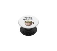 Matcha Moments - Gráfico de té Verde con Leche en Polvo PopSockets PopGrip Adhesivo