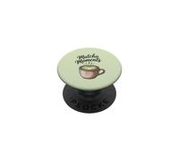 Matcha Moments - Gráfico de té Verde con Leche en Polvo PopSockets PopGrip Adhesivo