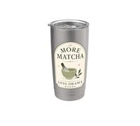 Matcha Tea Lover Más Matcha Menos Drama Vaso térmico de acero inoxidable de doble pared