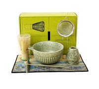 Matcha Tea Set 7 Piece Matcha Juego de Escoba, Elegante Pala de Bambú, Colador, Soporte para Látigos, Cuchara de Bambú, Juego de Escoba Ceremonia Japonesa, para Principiantes (A)