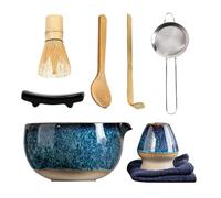 Matcha Whisk Bowl Set, Japanese Tea Ceremony Utensils with Whisk Scoop and Spoon, Traditional Matcha Kit for Morning Rituals Meditation Wellness Practice Home Relaxation