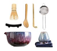 Matcha Whisk Bowl Set, Japanese Tea Ceremony Utensils with Whisk Scoop and Spoon, Traditional Matcha Kit for Morning Rituals Meditation Wellness Practice Home Relaxation