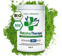MatchaTherapy 90+ | Té Matcha 100% Ecológico | 60g | Al menos 90 mg/g de contenido de catequina probado EGCG | Apoya el sistema inmune & Nivel de Energia | Grado Premium | Té verde de Japón