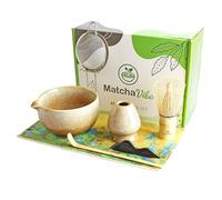 MatchaVibe Kit Matcha Completo 7 Piezas - Set Ceremonia Japonesa con Cuenco 500ml (Chawan), Batidor Bambú (Chasen) y Accesorios - Kit Premium Ideal para Principiantes y Regalo