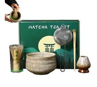 matchaWathisk Set-Kit De Té matchaDe 5 Piezas, Batidor De Bambú Y Juego De Tazón | Juego De matchaTradicional Para Elaboración De Cerveza Casera, Preparación De Té Ceremonial Con Amigos, Reuniones