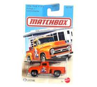 Matchbox - 1956 Ford F100 Pickup - 2/5 Truck Series 2026-1:64 Modelo Coche Infantil Pickup USA - Coche antiguo en naranja - Modelo de licencia - JJR46 Mattel