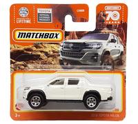 Matchbox 2018 Toyota Hilux - MBX Off-Road 94/100 - HLD25 - Short Card - Blanco - 70 Years - Superfast Lesney - Mattel 2023-1:64