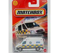 Matchbox 2024 Mercedes Benz Sprinter Ambulancia Vehículo fundido a presión, escala 1:64, 35/125