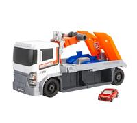 Matchbox Action Drivers Camión grúa transporta hasta 8 Coches de Juguete, Incluye 1 vehículo Audi TT RS Coupé, +3 años (Mattel HRY43)