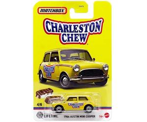 Matchbox Candy Cars 1964 Austin Mini Cooper [Amarillo] Vehículo de juguete fundido a escala 4/6-1:64