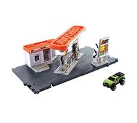 Matchbox Conjunto Gasolinera Action Drivers para niños a Partir de 3 años, con 1 vehículo a Escala 1:64 y gasolinera Que se Activa a Mano, Compatible con Otros Conjuntos, GVY84