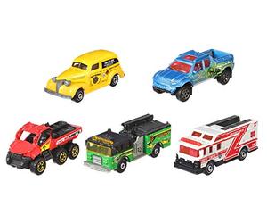 Matchbox Emergency Series Gift - Modelo de Coche de Juguete de Metal Fundido a presión Coleccionable a Escala 1:64, Paquete de 5 Unidades