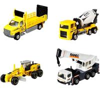 Matchbox Equipo de Trabajo Pack 4 Coches de Juguete, Regalo para niños +3 años (Mattel HCC07)