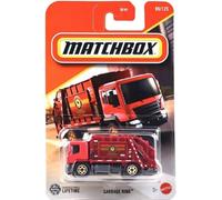 Matchbox Garbage King - Camión volquete [rojo] 99/125, vehículo de juguete fundido a escala 1:64