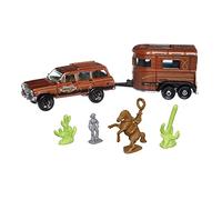 Matchbox Hitch & Haul - Juego de 6 piezas para vehículos fundidos a presión - SUV inspirado en 1988 Wagoneer ~ Incluye remolque de caballos, vaquero a caballo, vaquero a caballo y dos cactus