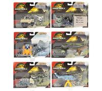 Matchbox Jurassic World Rebirth Dinosaur & Capture Vehicle Pack, juego completo de 6, a partir de 3 años, JGL74-956A
