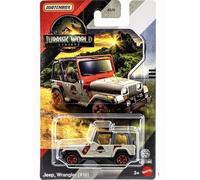 Matchbox Jurassic World Rebirth Jeep Wrangler (#18) [bronceado y rojo] Vehículo de juguete fundido a escala 1:64