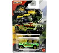 Matchbox Jurassic World Rebirth Jeep Wrangler (#18) [Verde] Vehículo de juguete fundido a escala 1:64