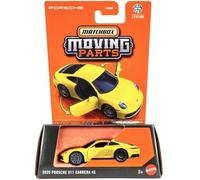 Matchbox Moving Parts 2020 Porsche 911 Carrera 4S [Amarillo] 25/50, Vehículo de juguete fundido a escala 1:64