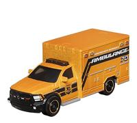 Matchbox Moving Parts 70 Years Special Edition Vehículo fundido a presión - HMV12 ~ Inspirado en la ambulancia Ram 2019 ~ 5/5 Naranja y Negro