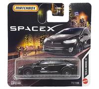 Matchbox Tesla Model X - MBX SpaceX 75/100 - HVN43 - Short Card - Negro - Crew Transport Vehicle - Superfast Lesney - Mattel 2024-1:64
