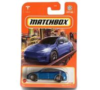 Matchbox Tesla Model Y - Coche fundido a presión a escala 1:64, azul, 3/100