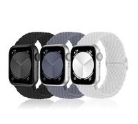 MATCHEASY Correa trenzada Solo Loop compatible con Apple Watch, 38 mm, 40 mm, 41 mm, elástica, para iWatch Series 9/8/7/SE/6/5/4/3/2 Ultra para mujer y hombre, 3 unidades