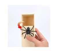 (Matches the image)Funny Scare Box Prank Spider Wooden Fidget Anti-stress Interest Play Trick Joke Surprise Adult Halloween Toys for Children Gifts
