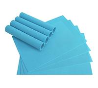 matches21 Decoración Mesa Individuales Espacio Set Borda Espacio alfombrillas, 8 unidades, color azul claro turquesa tejido de plástico, 46 x 33 cm Lavable
