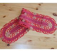 matches21 HOME & HOBBY Camino de mesa Selina Star Advent Stick Home Textil Mantel Rojo Oro Poliéster 1 unidad 20 x 80 cm