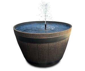 matches21 HOME & HOBBY Fuentes solares para exteriores - gran 51 cm de madera efecto cuenco marrón como fuente de jardín