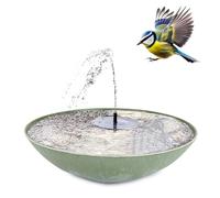 matches21 HOME & HOBBY Juego de fuentes solares con cuenco verde de 45 cm para exteriores como fuente de jardín o bebedero para pájaros