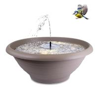 matches21 HOME & HOBBY Set de fuentes solares XXL para exteriores, cuenco grande de 60 cm, color gris topo