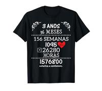 Matching Anniversary Design in Portuguese - 3 years Couples Camiseta
